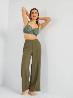 Sujetador De Encaje Con Flores Copas D Y E - Verde Gris -Zalaris Tienda sujetador de encaje con flores copas d y e verde gris aer81 2 frb4