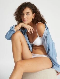 Sujetador De Encaje Con Relleno - Blanco