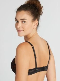 Sujetador De Encaje Con Relleno - NEGRO -Zalaris Tienda sujetador de encaje con relleno negro aup59 1 frb3