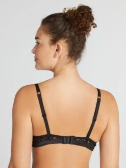 Sujetador De Encaje Con Relleno - NEGRO -Zalaris Tienda sujetador de encaje con relleno negro aup59 1 frb5