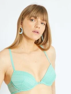 Sujetador De Encaje Con Relleno - VERDE