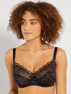 Sujetador De Encaje Floral 'Bestform' - Nero