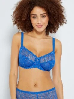 Sujetador De Encaje Geométrico 'Bestform' - AZUL -Zalaris Tienda sujetador de encaje geometrico bestform azul xv689 6 frb4