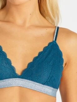 Sujetador De Triángulo De Encaje - Azul Oscuro -Zalaris Tienda sujetador de triangulo de encaje azul oscuro alh73 1 frb5