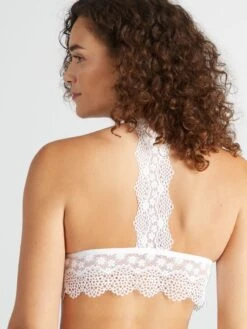 Sujetador De Triángulo De Encaje - Blanco -Zalaris Tienda sujetador de triangulo de encaje blanco aer91 2 frb5