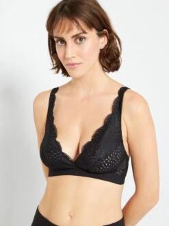 Sujetador De Triángulo De Encaje Miss 'Sans Complexe' - Negro