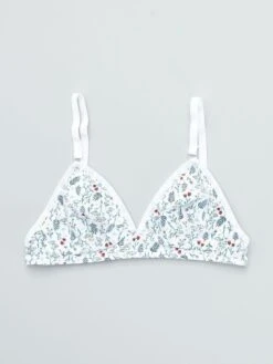 Sujetador De Triángulo 'DIM' Con Estampado - BEIGE