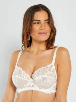 Sujetador De Tul Bordado 'Sans Complexe' - Marfil -Zalaris Tienda sujetador de tul bordado sans complexe marfil tk230 1 frb3