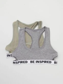 Sujetador Deportivo Con Espalda Nadadora - Pack De 2 - Gris