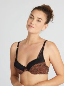 Sujetador Estampado Con Foam 'Envie De Lingerie' - MARRON -Zalaris Tienda sujetador estampado con foam envie de lingerie marron aup51 1 frb4