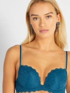 Sujetador Push Up De Encaje - Azul Oscuro 11 Sujetador Push Up De Encaje - Azul Oscuro -Zalaris Tienda sujetador push up de encaje azul oscuro alh75 1 frb5