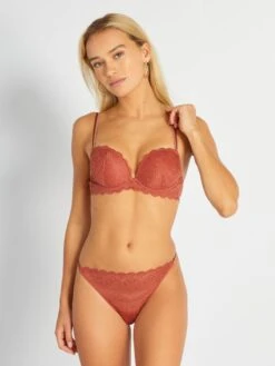 Sujetador Push Up De Encaje - ROJO -Zalaris Tienda sujetador push up de encaje rojo alh75 2 frb5