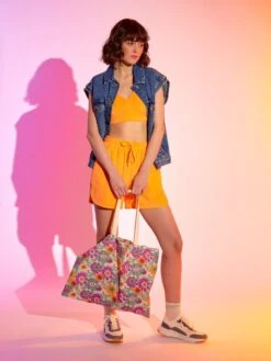 Sujetador Top De Rizo - Naranja Albaricoque -Zalaris Tienda sujetador top de rizo naranja albaricoque zr413 1 frb3