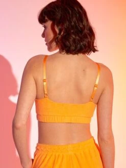 Sujetador Top De Rizo - Naranja Albaricoque -Zalaris Tienda sujetador top de rizo naranja albaricoque zr413 1 frb5