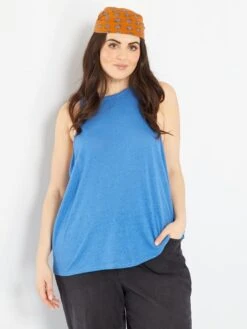 Top Con Sisa Americana De Lino - Azul Zafiro -Zalaris Tienda top con sisa americana de lino azul zafiro zs890 2 frb3