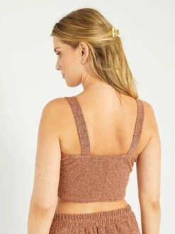 Top Cropped De Punto Suave - COBRE -Zalaris Tienda top cropped de punto suave cobre asw88 1 frb3