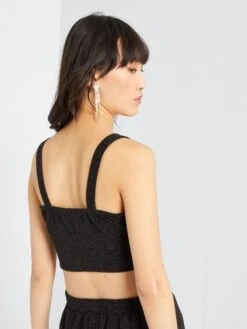 Top Cropped De Punto Suave - NEGRO -Zalaris Tienda top cropped de punto suave negro asw88 2 frb4
