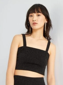 Top Cropped De Punto Suave - NEGRO -Zalaris Tienda top cropped de punto suave negro asw88 2 frb5