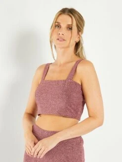 Top Cropped De Punto Suave - ROSA