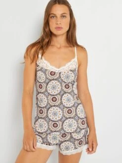 Top De Pijama 'Mojito Lingerie' - Crudo Estampado -Zalaris Tienda top de pijama mojito lingerie crudo estampado zt278 1 frb5