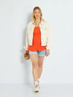 Top De Punto Gofrado Premamá - Rojo -Zalaris Tienda top de punto gofrado premama rojo zr354 2 frb2