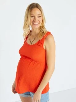 Top De Punto Gofrado Premamá - Rojo -Zalaris Tienda top de punto gofrado premama rojo zr354 2 frb5