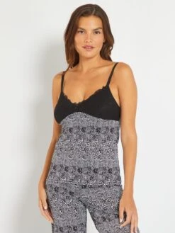 Top 'Envie De Lingerie' - Negro/blanco -Zalaris Tienda top envie de lingerie negroblanco zg663 1 frb4