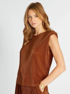Top Plisado - GUACAMAYO MARRÓN -Zalaris Tienda top plisado guacamayo marron asa84 1 frb4