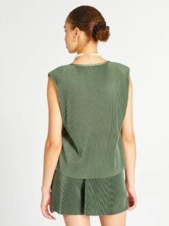 Top Plisado - VERDE BRONCE -Zalaris Tienda top plisado verde bronce asa84 2 frb3