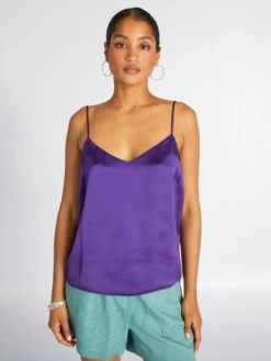 Top Satinado Con Tirantes Finos - PURPURA -Zalaris Tienda top satinado con tirantes finos purpura acw49 1 frb3