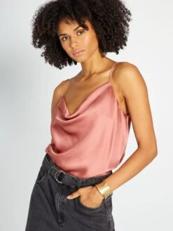 Top Satinado - Rosa