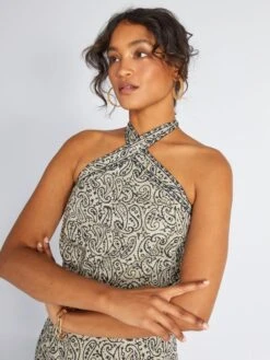 Top Tipo Bandeau Con Tirantes - Estampado Cashmer -Zalaris Tienda top tipo bandeau con tirantes estampado cashmer amy98 1 frb3