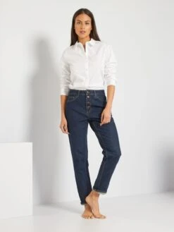 Vaquero Mom Talle Alto L28 - AZUL