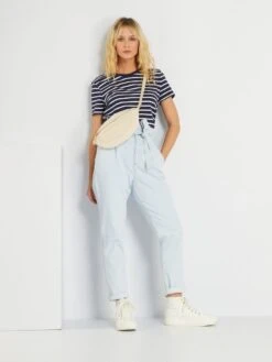 Vaquero Paperbag Con Cinturón - AZUL -Zalaris Tienda vaquero paperbag con cinturon azul zo187 1 frb3