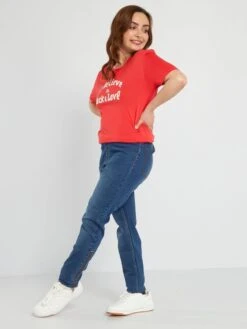 Vaquero Recto De Talle Alto - Fácil De Poner - AZUL -Zalaris Tienda vaquero recto de talle alto facil de poner azul acb21 1 frb2