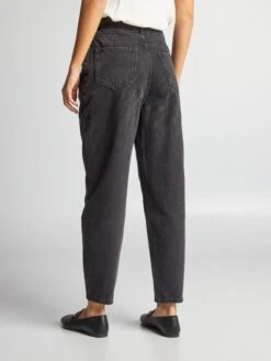 Vaquero Recto Paper Bag De Talle Alto - NIEVE_NEGRA -Zalaris Tienda vaquero recto paper bag de talle alto nievenegra axl65 1 frb3