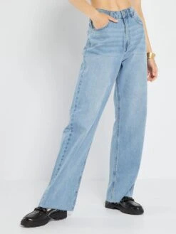 Vaquero Wide Leg De Tiro Alto - AZUL -Zalaris Tienda vaquero wide leg de tiro alto azul zr566 1 frb2