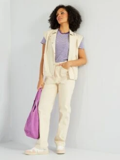 Vaquero Wide-leg De Tiro Alto - BEIGE -Zalaris Tienda vaquero wide leg de tiro alto beige alh26 1 frb2