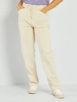 Vaquero Wide-leg De Tiro Alto - BEIGE -Zalaris Tienda vaquero wide leg de tiro alto beige alh26 1 frb3