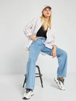 Vaquero Wide Leg De Tiro Alto Entallado - AZUL -Zalaris Tienda vaquero wide leg de tiro alto entallado azul ajj21 2 frb2