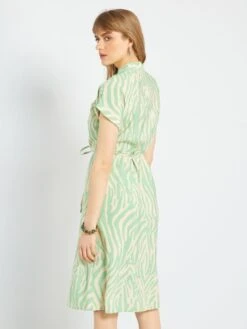 Vestido Camisero 'cebra' 'JDY' - VERDE -Zalaris Tienda vestido camisero cebra jdy verde aih43 1 frb4