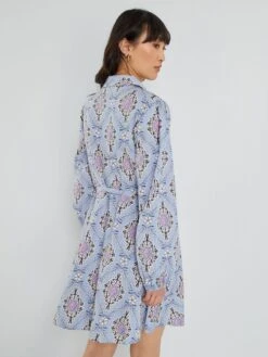 Vestido Camisero Corto Con Cinturón - PURPURA -Zalaris Tienda vestido camisero corto con cinturon purpura ame09 3 frb4