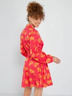 Vestido Camisero Corto Estampado - ROSA -Zalaris Tienda vestido camisero corto estampado rosa adz77 2 frb4