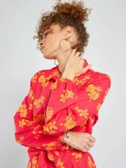 Vestido Camisero Corto Estampado - ROSA -Zalaris Tienda vestido camisero corto estampado rosa adz77 2 frb5