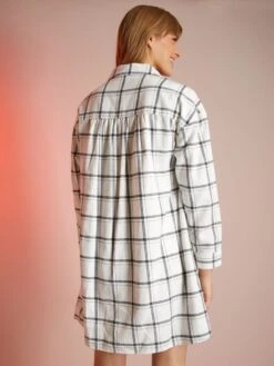 Vestido Camisero De Franela - BLANCO -Zalaris Tienda vestido camisero de franela blanco zi677 4 frb4