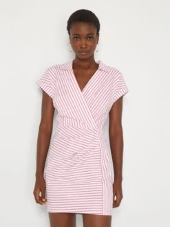 Vestido Camisero De Rayas - ROSA -Zalaris Tienda vestido camisero de rayas rosa amm13 1 frb5