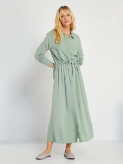 Vestido Camisero Largo - KAKI