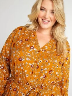 Vestido Camisero Midi Con Estampado All Over - MARRON -Zalaris Tienda vestido camisero midi con estampado all over marron ahv54 2 frb4