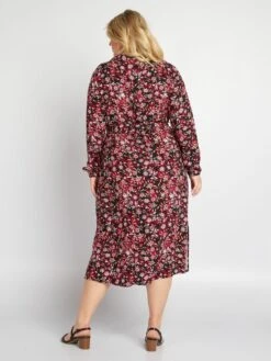 Vestido Camisero Midi Con Estampado All Over - NEGRO -Zalaris Tienda vestido camisero midi con estampado all over negro ahv54 1 frb4