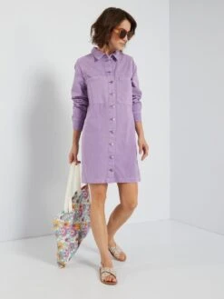 Vestido Camisero Vaquero - Morado